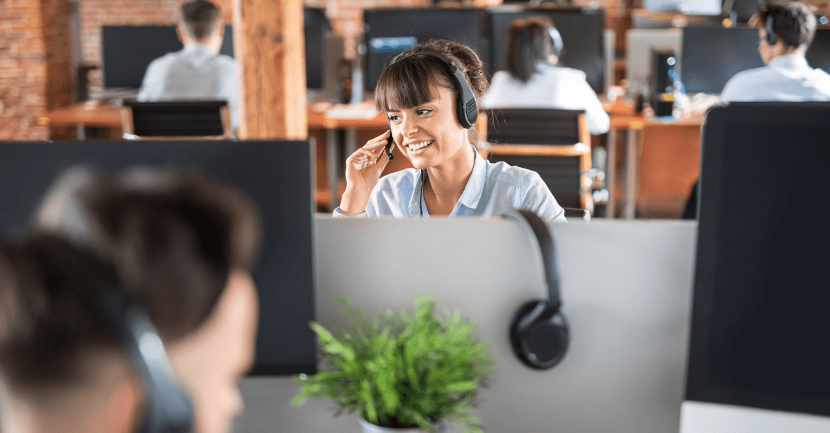 Lady in office with headset